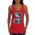 thumbnail image 1 of Racoons Howling at the Moon Women's Tank Top Funny Galaxy Wildlife Universe Humor Weird Animal in Space, 1 of 7