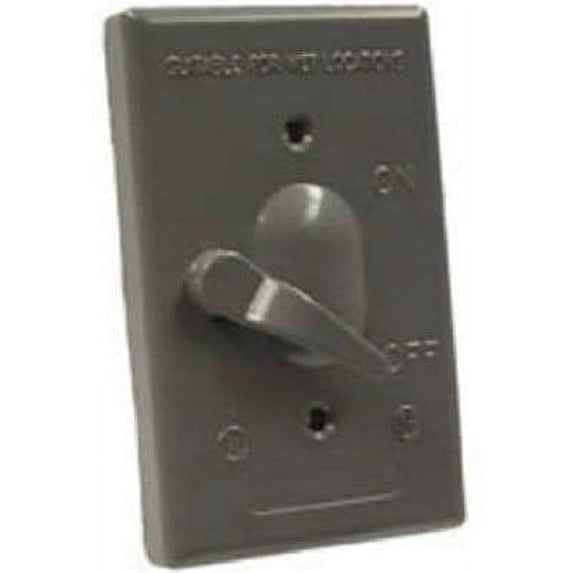 Racoorporated 5121-5 Gray Weatherproof Vertical Single Pole Switch & Cover - Quantity 6