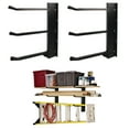 thumbnail image 1 of Racor Black Wall Shelf Brackets Heavy Duty Holds 450lbs Wall Mount Shelf Racks Home Office Garage Storage, 1 of 4