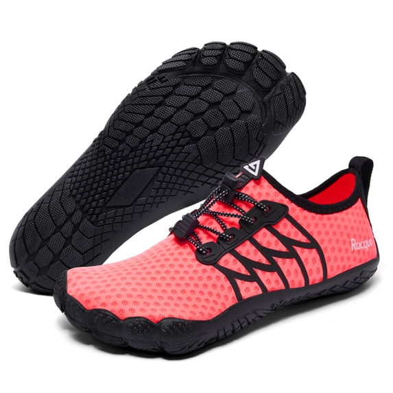 Racqua Water Shoes Breathable Beach Shoes Lightweight Quick-Dry Swim Shoes Pool Aqua Hiking Outdoor for Women Rose 11 Women/10 Men