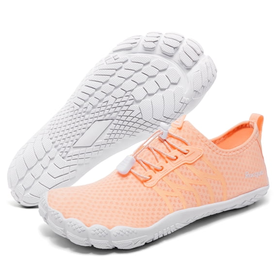 Racqua Water Shoes Lightweight Breathable Aqua Shoes Quick-Dry Swim Shoes Barefoot Beach Pool Outdoor for Women Light Pink 10 Women/9 Men