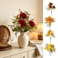 thumbnail image 1 of Racsoh Artificial Thanksgiving Dahlia Bouquet, Faux Chrysanthemum Flower Arrangement, Warm Tone Fall Floral Stems, for Table Vase Home Decor (Yellow), 1 of 7