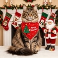 thumbnail image 1 of Racsoh Christmas Pet Bandana, Festive Dog Neck Scarf with Christmas Tree Print, Soft Triangle Bib for Small Medium Cats, for Party Photo Winter Decor (Red A), 1 of 7