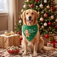 thumbnail image 1 of Racsoh Christmas Pet Bandana, Festive Dog Neck Scarf with Gingerbread Man Print, Soft Triangle Bib for Small Medium Cats, for Party Photo Winter Decor (Green A), 1 of 7