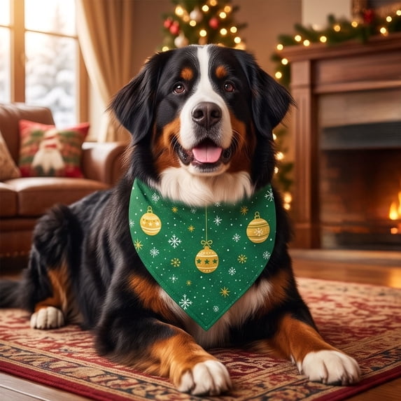 Racsoh Christmas Pet Bandana, Soft Triangle Bib for Small Medium Cats, Holiday Dog Neck Scarf with Cheerful Print, for Party Photo Winter Decor (Green)