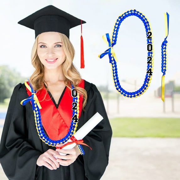 Racsoh Graduation Ribbon Leis Braid Color Congrats Graduates Leis Necklace And Braid Bracelets For Graduation Party