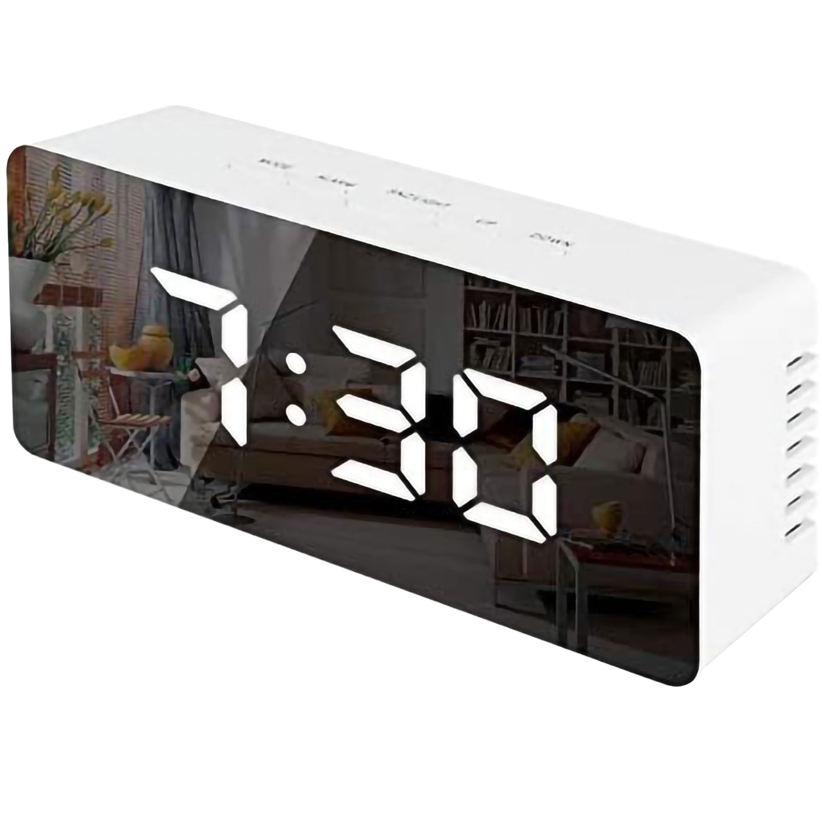 Racsoh Loud Alarm for Deep Sleepers,LED Digital Clock Bedroom Mirror