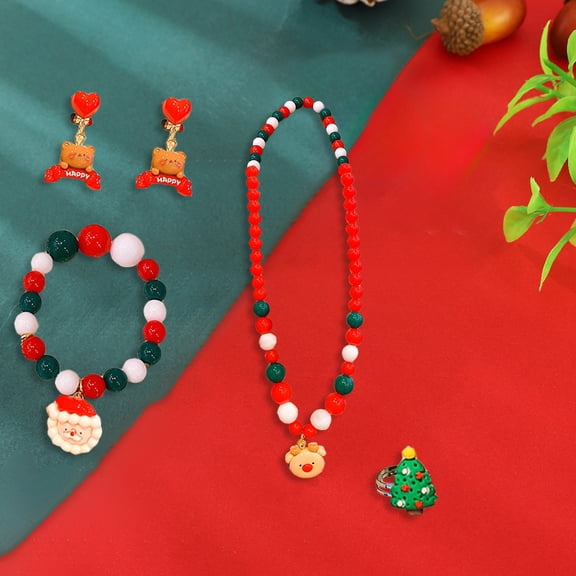 Racsoh Necklace Set Christmas Gift 2024 Gifts for Christmas, Xmas Gifts for Unique, Holiday Party Dress Up Accessory Fawn