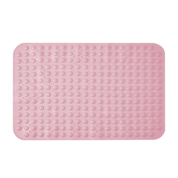 Racsoh Non Slip Bathtub Mat, 1Pc Inside Shower Floor Mats with Suction Cups and Drain Holes, Household Bath Massage Foot Mat for Bathroom Tub, 26.77 x 14.17inch (Pink)