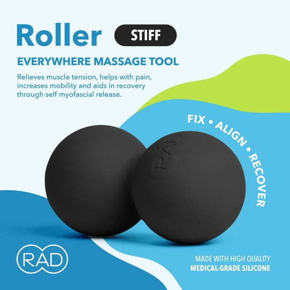 RAD Stiff Massage Peanut High Density Yoga Deep Tissue Roller Myofascial Release for back, neck, feet, psoas, spine, suboccipital