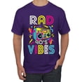 thumbnail image 1 of Rad 90's Vibes Vintage Men's Graphic T-Shirt, Purple, 5X-Large, 1 of 5