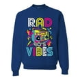 thumbnail image 1 of Rad 90's Vibes Vintage Unisex Crewneck Graphic Sweatshirt, Royal, XX-Large, 1 of 5
