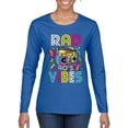 thumbnail image 1 of Rad 90's Vibes Vintage Womens Graphic Long Sleeve T-Shirt, Royal, Medium, 1 of 5