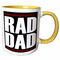 3drose, Rad Dad, 11oz Two-tone Yellow Mug