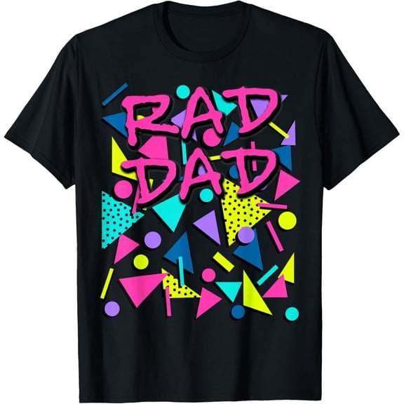 Rad Dad 80s Throwback T-Shirt- Classic Oversized vintage tee Unisex 100% Cotton Crew Neck T-Shirt Breathable Casual Everyday Wear Affordable Graphic Soft Cheap t shirts
