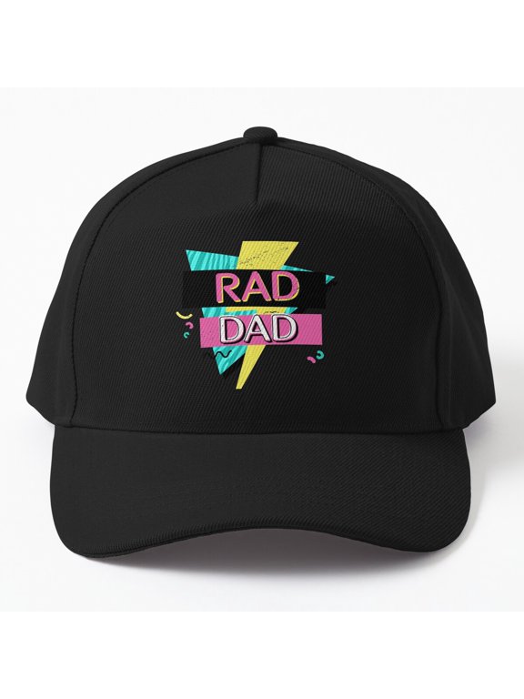 Rad Dad 90s Retro Baseball Cap, Father Throwback Graphic Design, Classic Hat