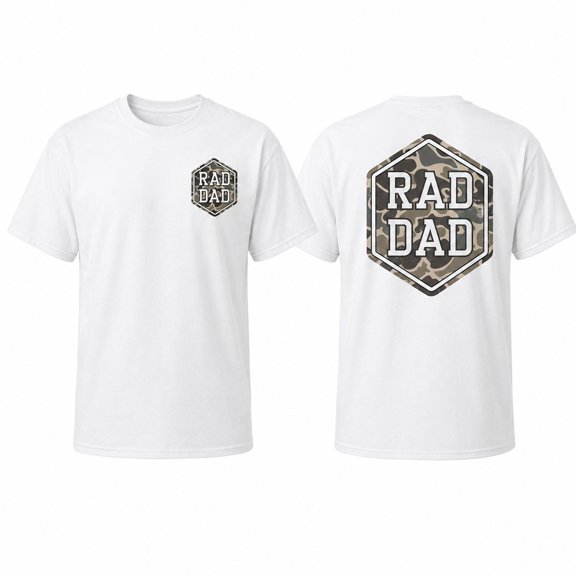 Rad Dad Camo Graphic T-Shirt, Men’s Unisex Classic Fit Tee