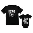 thumbnail image 1 of Rad Dad - Rad Like Dad Father Shirt & Son Bodysuit Funny Dad & Me Matching Set Dad Black XXX-Large / Son Black 18M (12-18M), 1 of 7