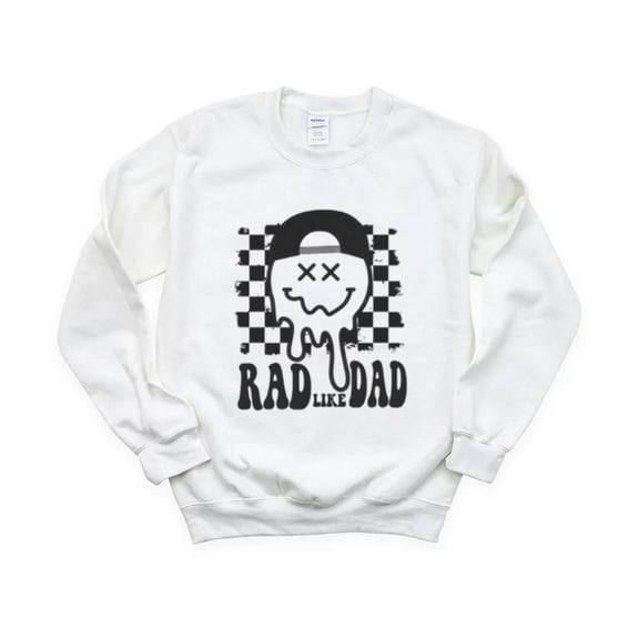 Rad Like Dad Funny Fathers Day Cool Awesome Groovy Retro Sweatshirt, for men & women, up to size 5XL