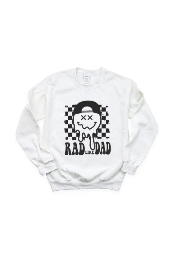Rad Like Dad Funny Fathers Day Cool Awesome Groovy Retro Sweatshirt, for men & women, up to size 5XL