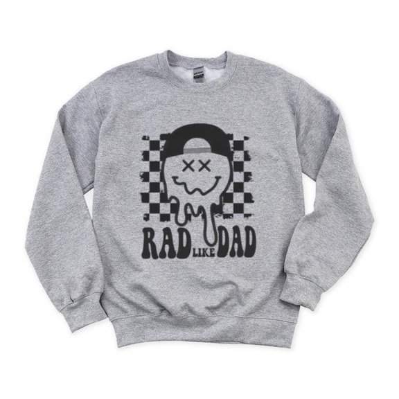 Rad Like Dad Funny Fathers Day Cool Awesome Groovy Retro Sweatshirt, for men & women, up to size 5XL
