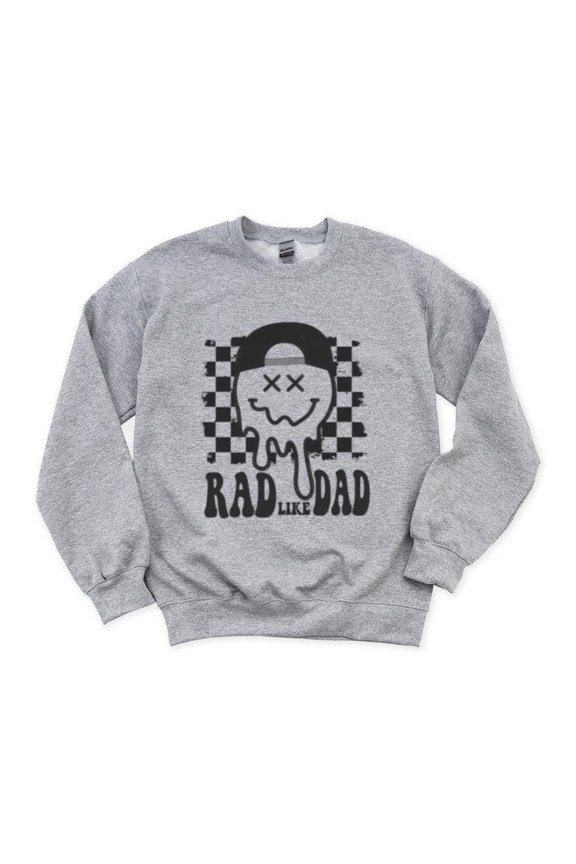 Rad Like Dad Funny Fathers Day Cool Awesome Groovy Retro Sweatshirt, for men & women, up to size 5XL