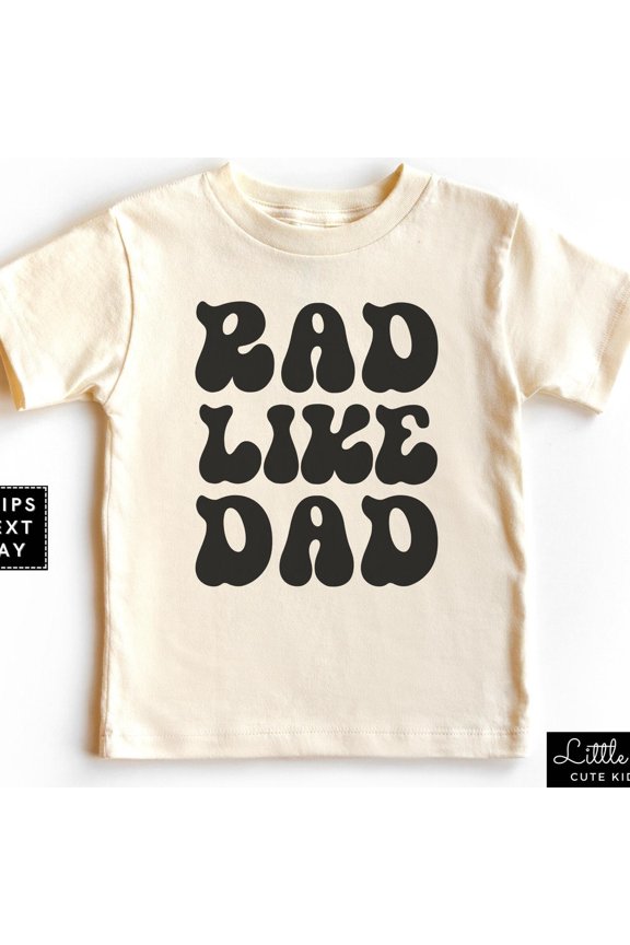 Rad Like Dad Retro Toddler Shirt, Rad Dad Retro Kids Raglan, Fathers Day Baby Tee, Baby Shower Gift TODDLER SHORT SLEEVE TEE BELLA CANVAS 3001T