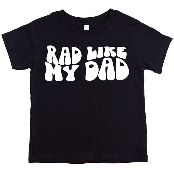 Rad Like My Dad Groovy Retro Boy's Shirt Black Shirt 4T