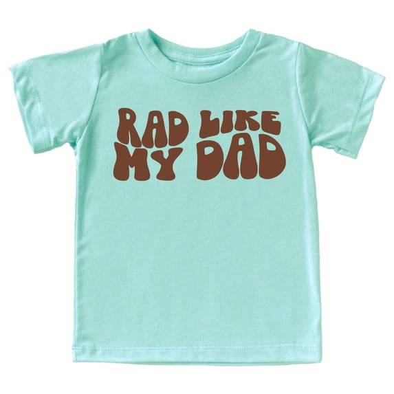 Rad Like My Dad Groovy Retro Father's Day Gift Shirt for Boys and Girls Brown on Chill Shirt 3T