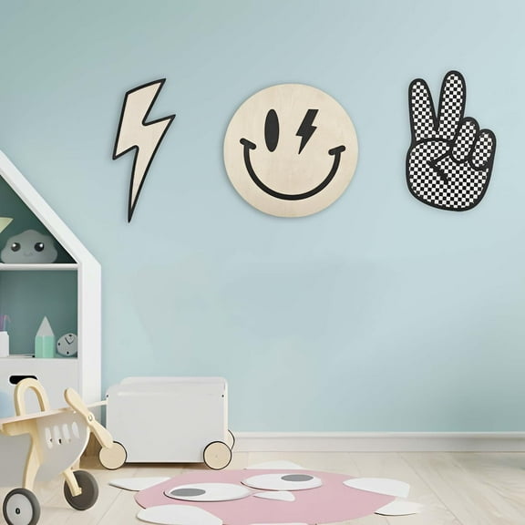 Rad Little Dude Room Decor Peace Sign, Retro & Cool Stuff for Your Room 3-Piece Set, Ideal for Boy and Toddler Boy Rooms