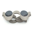 thumbnail image 1 of Rad Offbeat Thick Plastic Wave Shape Runway Fashion Sunglasses Grey, 1 of 8