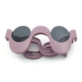 thumbnail image 1 of Rad Offbeat Thick Plastic Wave Shape Runway Fashion Sunglasses Pink, 1 of 8