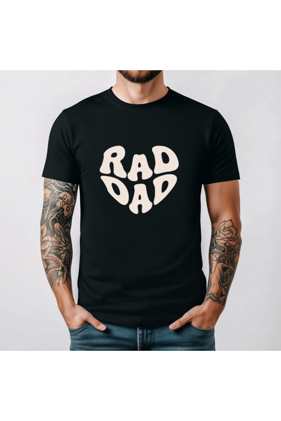 Rad Parent Retro Heart Style Appreciation Graphic Tee Short Sleeve Top,for unisex up to 5XL