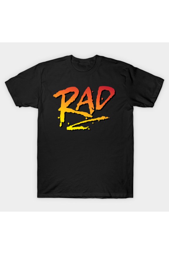 Rad Retro 80s Pop Culture Slang Radical Extreme Bicycle Racing Slogan Unisex T-Shirt, up to size 3XL.