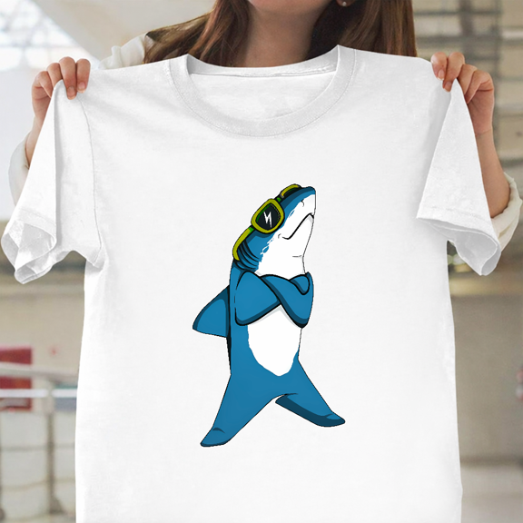Rad Shark Fun Ocean Retro Summer Graphic Apparel Unisex T-Shirt, S-3XL
