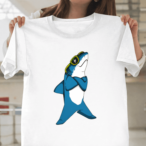 Rad Shark Fun Ocean Retro Summer Graphic Apparel Unisex T-Shirt, up to size 3XL.