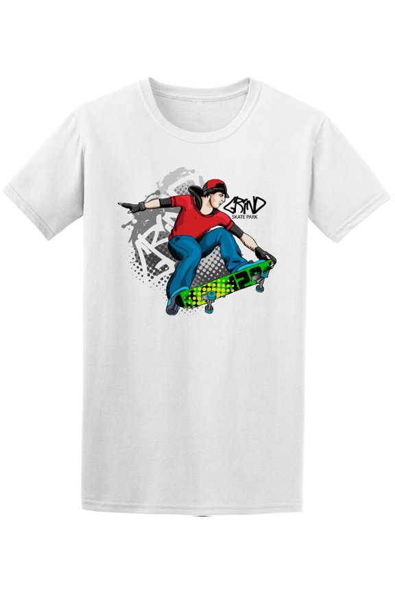 Rad Skateboarder Doing Ollie T-Shirt Men -Image by Shutterstock, Male XX-Large