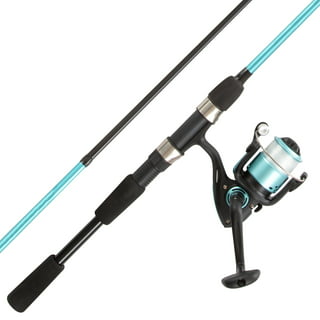 RAD Sportz Fishing Rod & Reel Combo -6'6” Fiberglass Pole, Spinning Reel-  Bass, Trout & Lake Fish-Spooled with 10lb Test-Action Series 