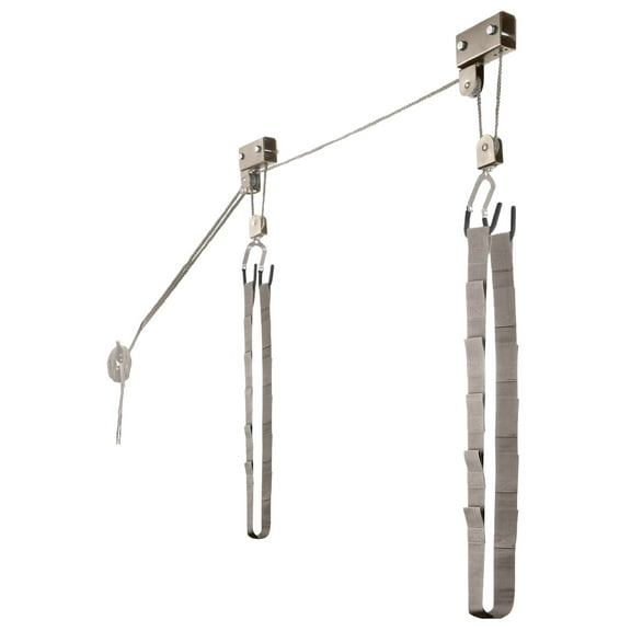 Rad Sportz Overhead Kayak Hoist with 125lb Capacity for 12ft Ceilings, Gray