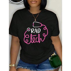 Rad Tech Radiologic Technologists Technicians T-Shirt Graphic Tee summer Tops For Women Round Neck Fashion Cotton shirts