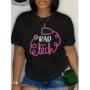 Rad Tech Radiologic Technologists Technicians T-Shirt Graphic Tee summer Tops For Women Round Neck Fashion Cotton shirts