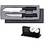 Rada Cutlery 2-Piece Cooks Choice Knives Gift Set with Quick Edge Sharpener, Black Handles