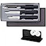 Rada Cutlery 3-Piece Kitchen Basics Knives Gift Set with Quick Edge Sharpener, Black Handles