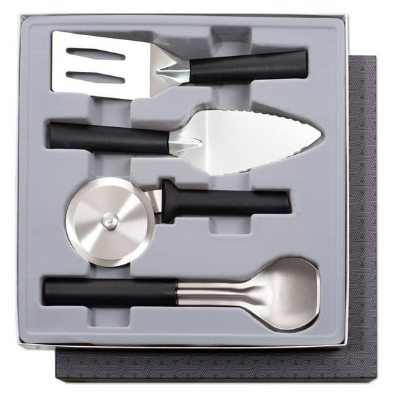Rada Cutlery 4-Piece Kitchen Utensil Gift Set Stainless Steel Resin A, Black Handle