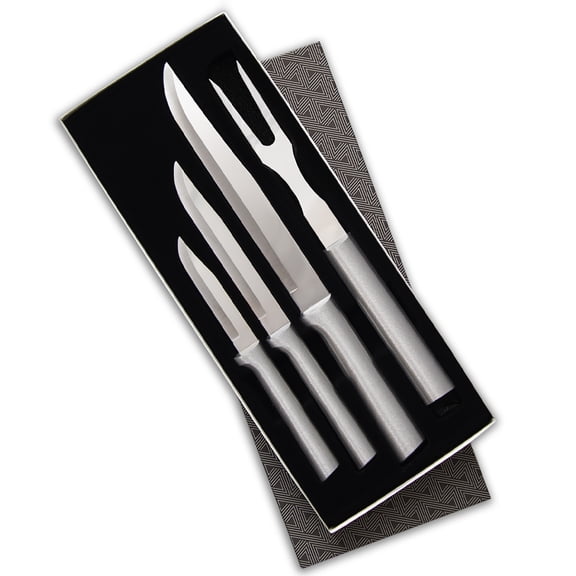Rada Cutlery 4-Piece Prepare Then Carve Knife Gift Set, Silver Handles