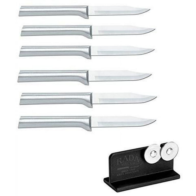 Rada Cutlery 6 Pack Paring Knife Plus R119 Knife Sharpener