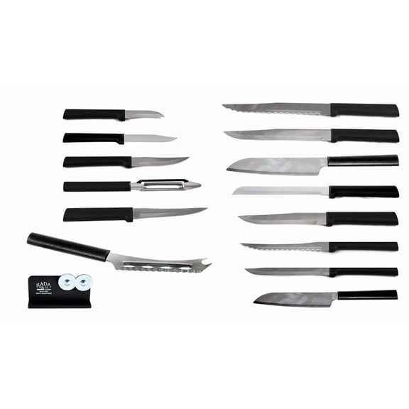 Rada Cutlery Ultimate 15-Piece Gift Set, Black Handle