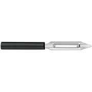 Rada Stainless Steel Vegetable Peeler, Razor Sharp Swiveling Blade follows Veggie Contours, Durable Black Resin Handle