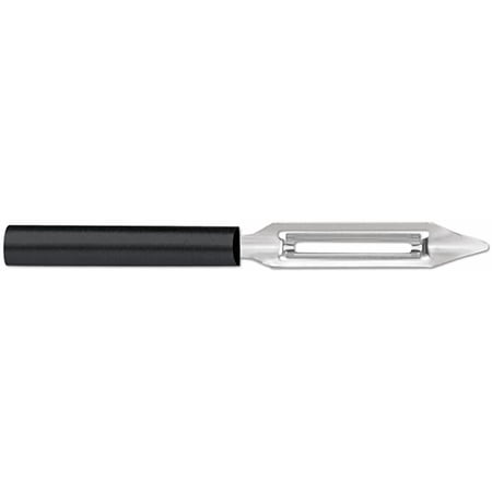 Rada Stainless Steel Vegetable Peeler, Razor Sharp Swiveling Blade follows Veggie Contours, Durable Black Resin Handle
