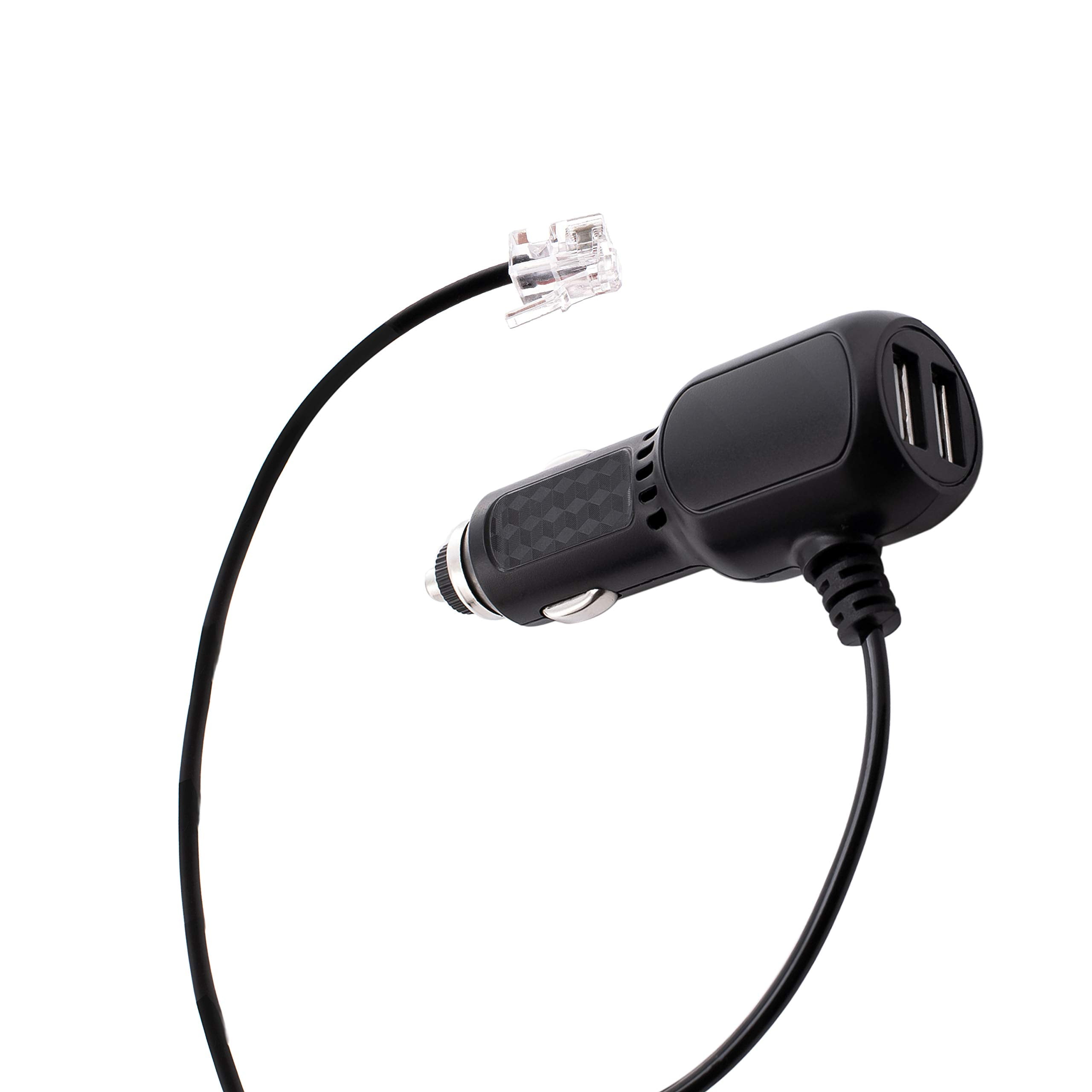 Radar Detector DC Cigarette Lighter Plug with 2 USB Charging Ports